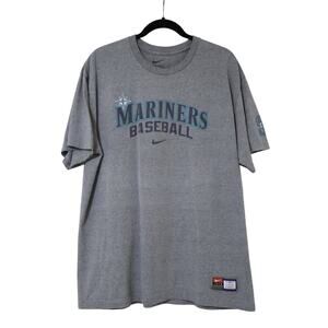 Nike Team Seattle Mariners Baseball Center Swoosh Loose Fit Gray Shirt XL Sports